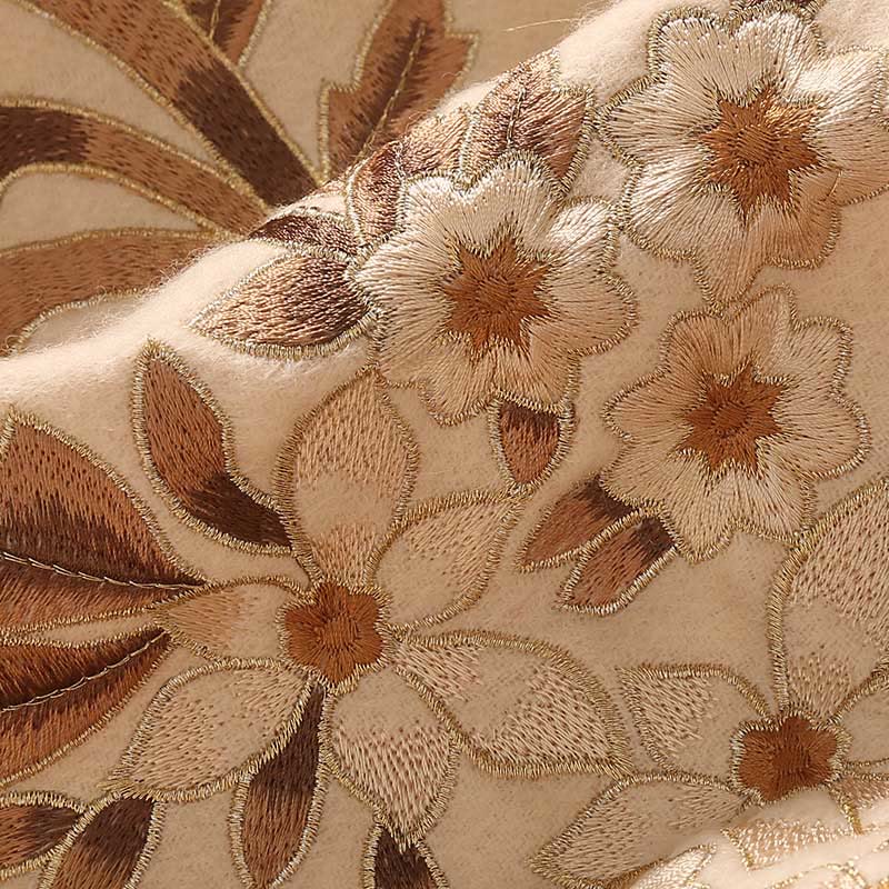 Châle en laine avec Buddha Stones et pompon brodé en bégonia, écharpe de voyage confortable pour l'hiver