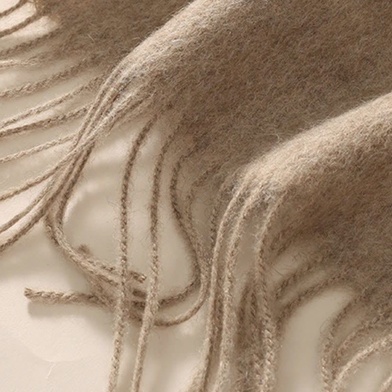 Châle en laine avec Buddha Stones et pompon brodé en bégonia, écharpe de voyage confortable pour l'hiver