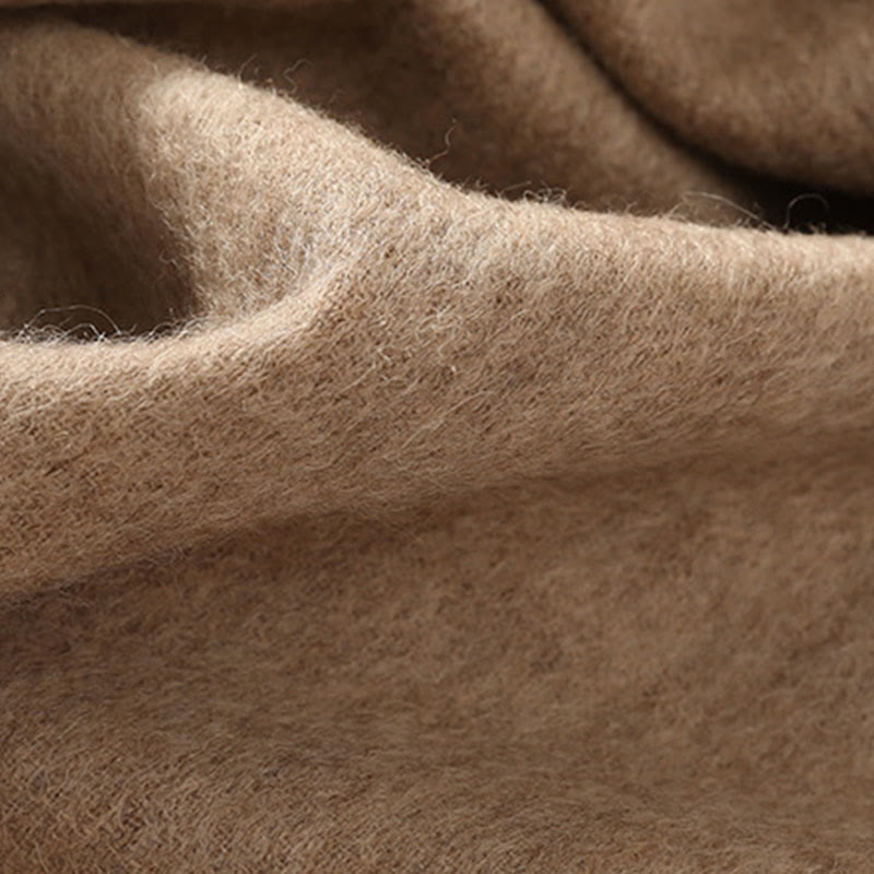 Châle en laine avec Buddha Stones et broderie de fleurs Weiyang avec pompon, écharpe de voyage confortable pour l'hiver