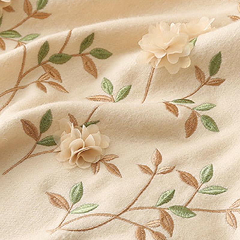 Châle en laine avec Buddha Stones , broderie florale 3D, pompon, écharpe de voyage confortable pour l'hiver - image 23