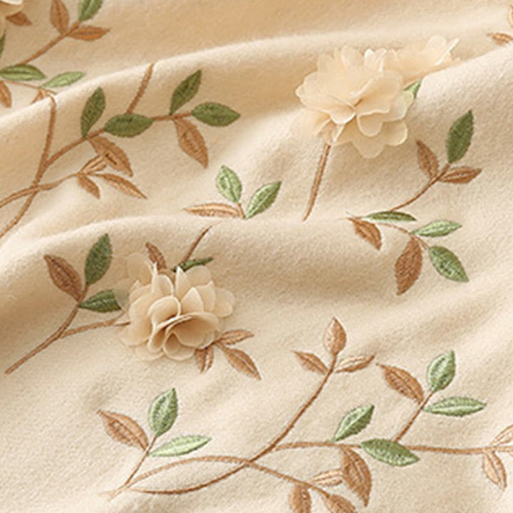 Châle en laine avec Buddha Stones , broderie florale 3D, pompon, écharpe de voyage confortable pour l'hiver - image 23