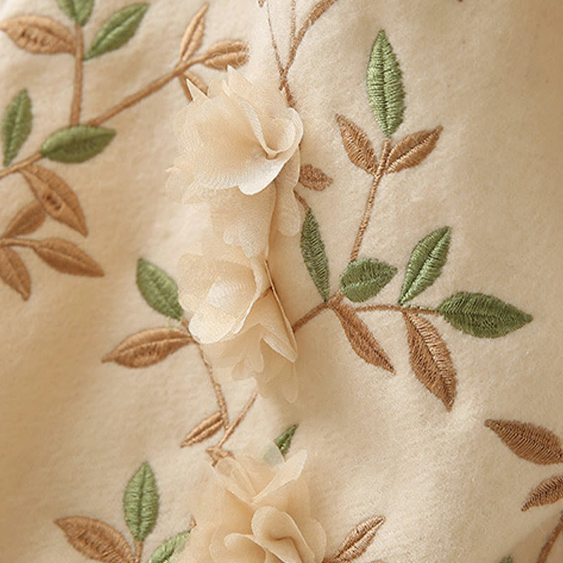 Châle en laine avec Buddha Stones , broderie florale 3D, pompon, écharpe de voyage confortable pour l'hiver