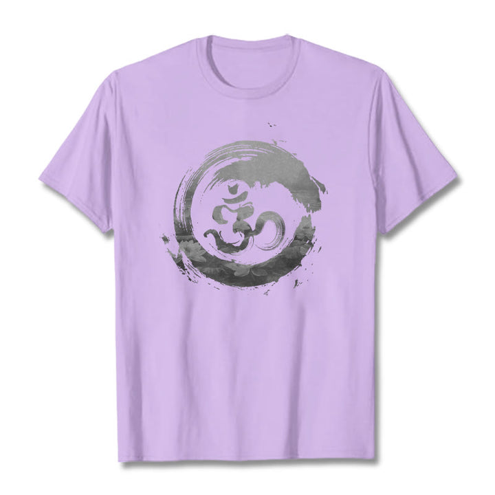 T-shirt en coton avec Buddha Stones Om Lotus - Prune - 2XL - image 14