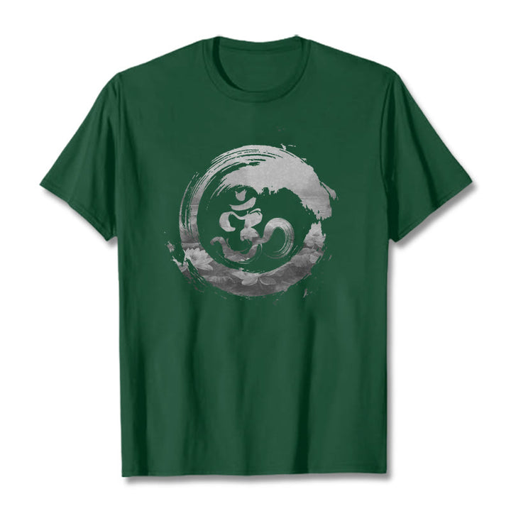 T-shirt en coton avec Buddha Stones Om Lotus - Forêt Verte - 2XL - image 9