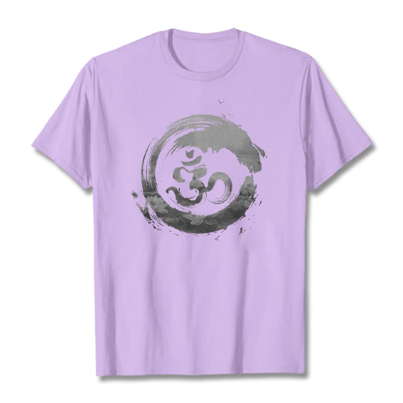 T-shirt en coton avec Buddha Stones Om Lotus - Prune - 2XL - image 13
