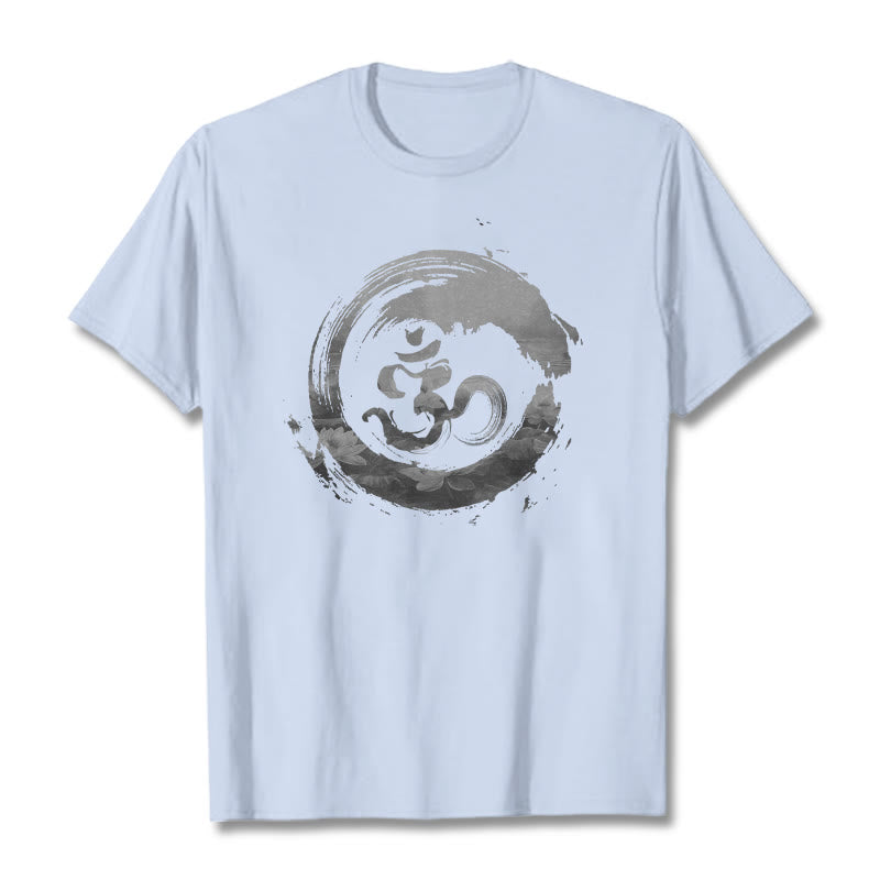 T-shirt en coton avec Buddha Stones Om Lotus - Cyan clair - 2XL - image 10