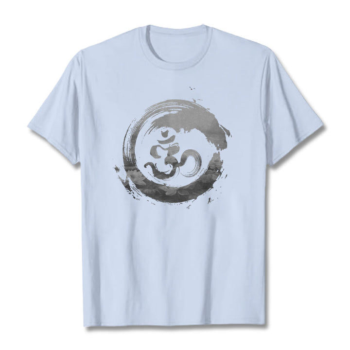 T-shirt en coton avec Buddha Stones Om Lotus - Cyan clair - 2XL - image 10