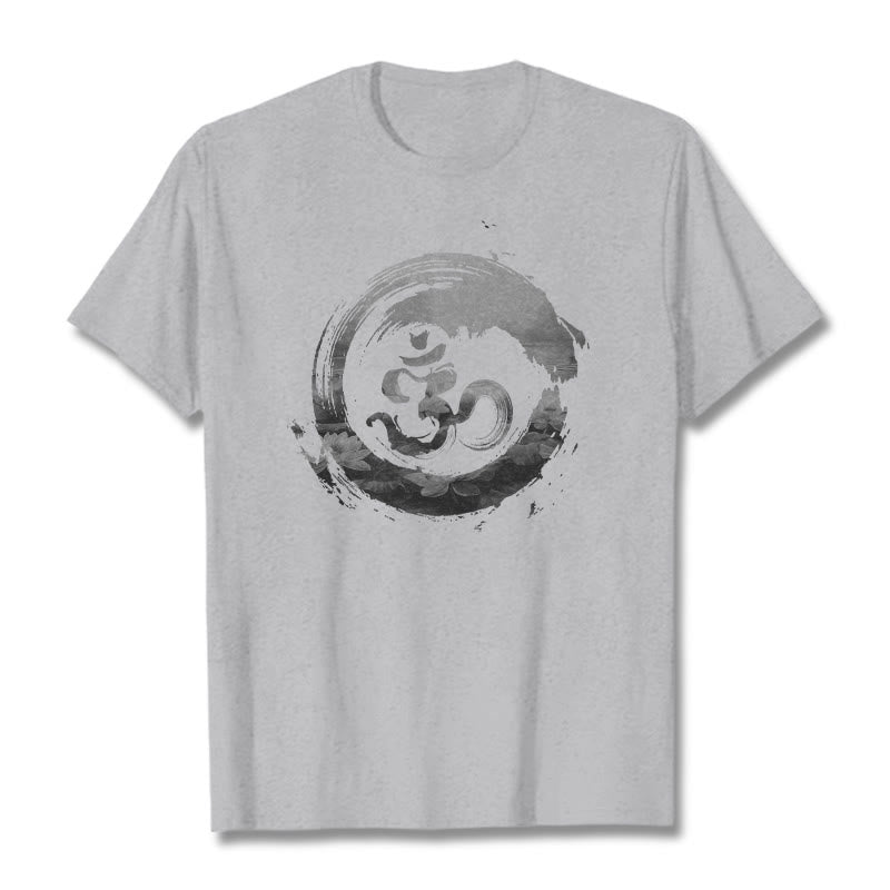 T-shirt en coton avec Buddha Stones Om Lotus - Gris clair - 2XL - image 20