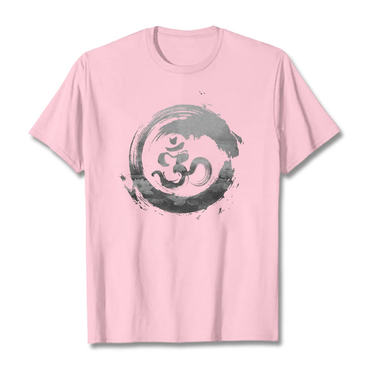 T-shirt en coton avec Buddha Stones Om Lotus - Rose clair - 2XL - image 15