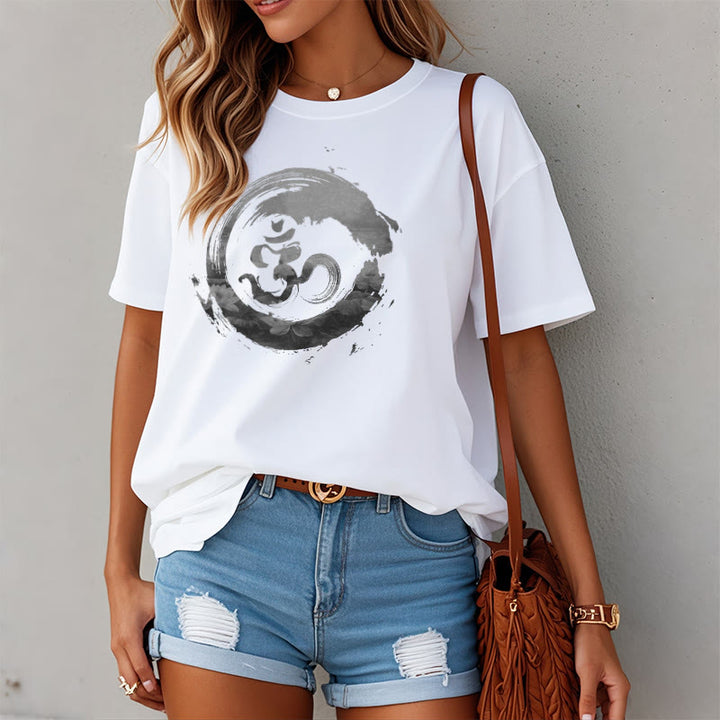 T-shirt en coton avec Buddha Stones Om Lotus - image 7