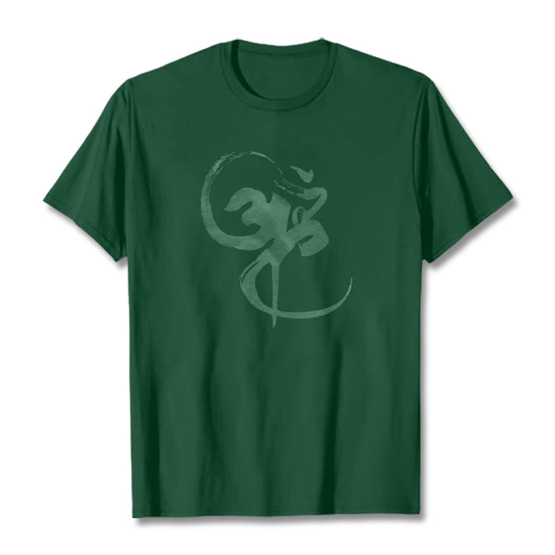 T-shirt en coton avec motif Buddha Stones Om - Vert forêt - 2XL - image 8