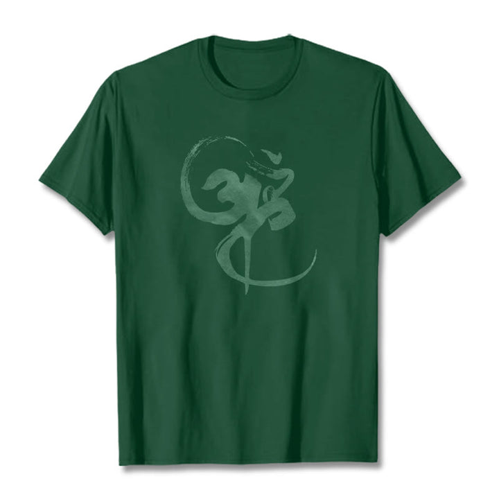 T-shirt en coton avec motif Buddha Stones Om - Vert forêt - 2XL - image 8