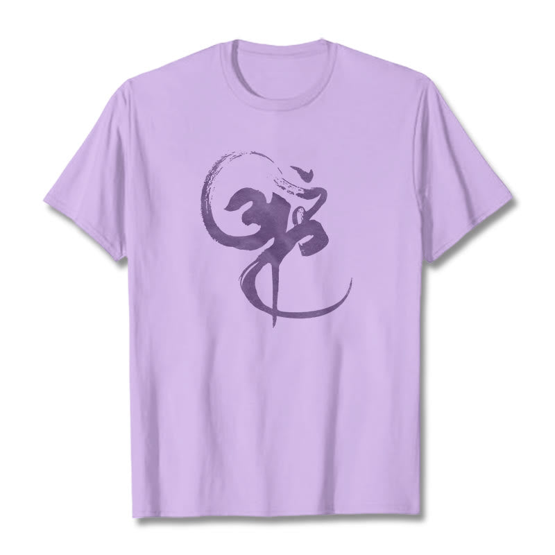 T-shirt en coton avec motif Buddha Stones Om - Prune - 2XL - image 13