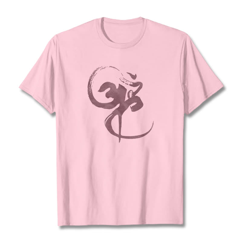 T-shirt en coton avec motif Buddha Stones Om - Rose clair - 2XL - image 16