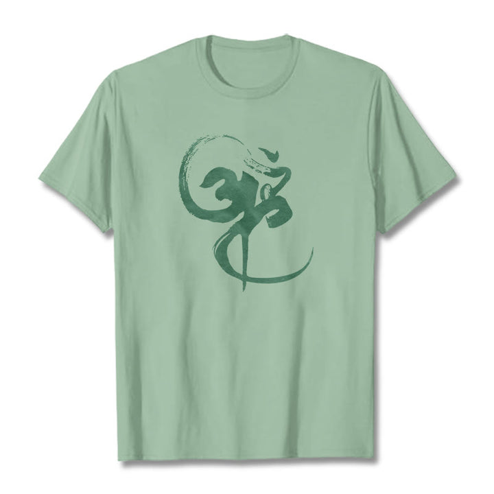T-shirt en coton avec motif Buddha Stones Om - Vert pâle - 2XL - image 17