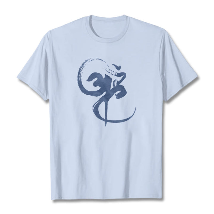 T-shirt en coton avec motif Buddha Stones Om - Cyan clair - 2XL - image 11