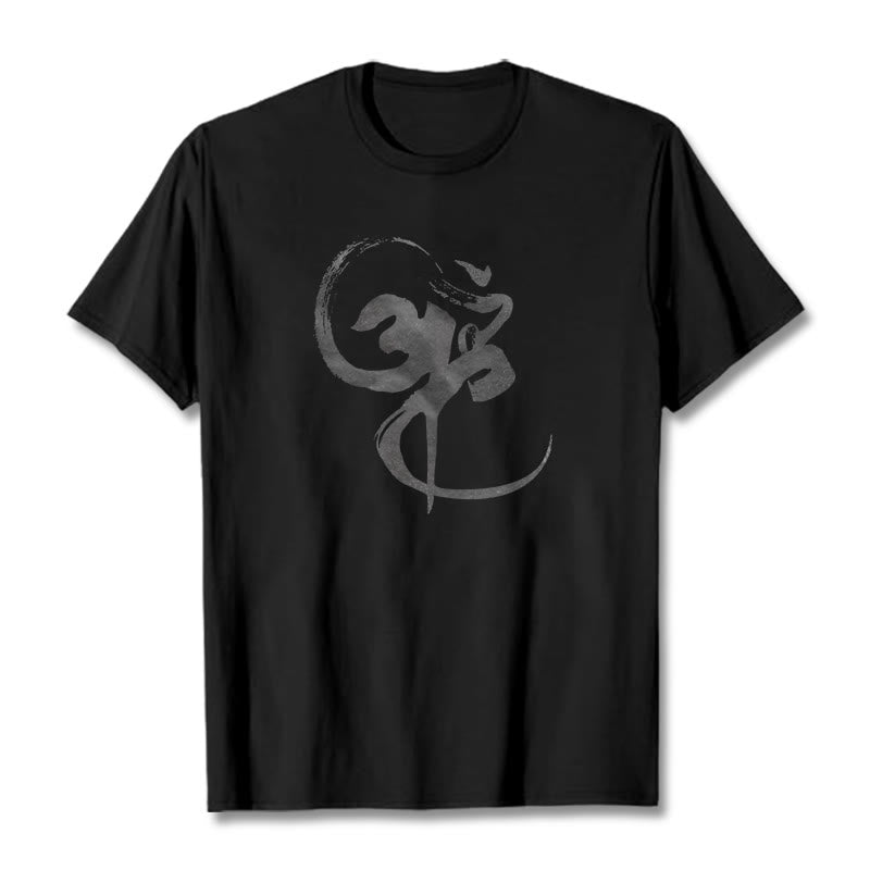 T-shirt en coton avec motif Buddha Stones Om - Noir - 2XL - image 1