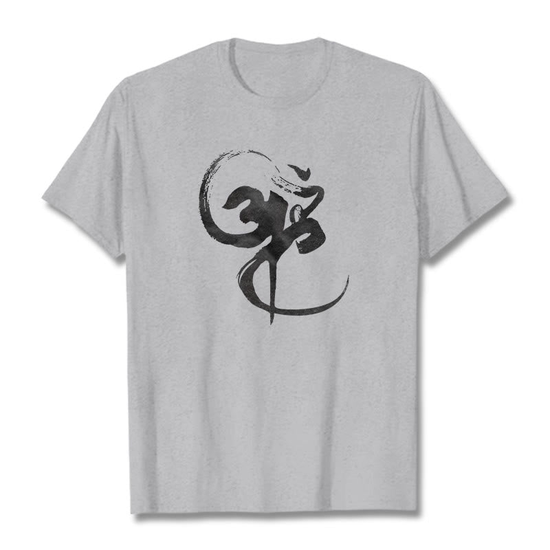 T-shirt en coton avec motif Buddha Stones Om - Gris clair - 2XL - image 20