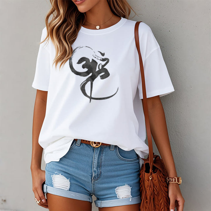 T-shirt en coton avec motif Buddha Stones Om - image 7