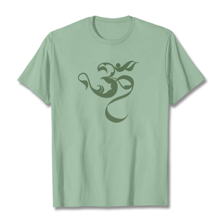 T-shirt en coton avec motif de Buddha Stones Om - Vert pâle - 2XL - image 18