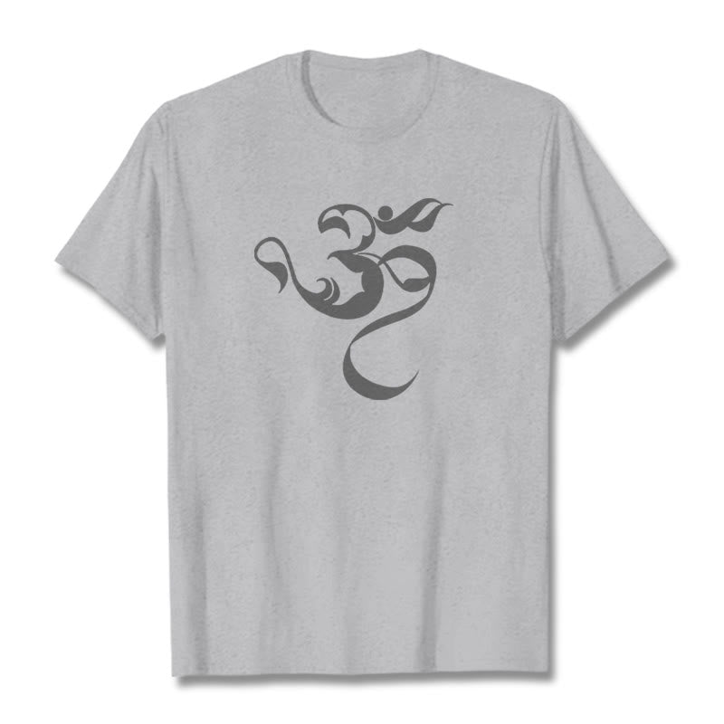 T-shirt en coton avec motif de Buddha Stones Om - Gris clair - 2XL - image 20