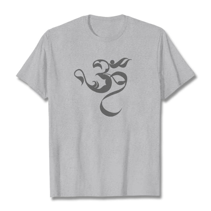 T-shirt en coton avec motif de Buddha Stones Om - Gris clair - 2XL - image 20