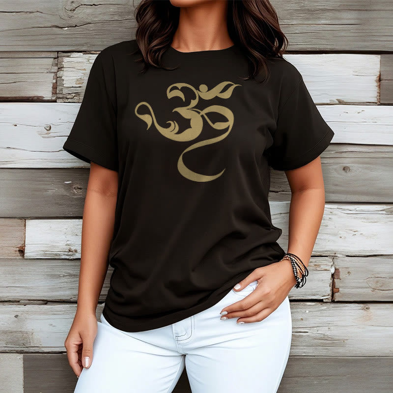 T-shirt en coton avec motif de Buddha Stones Om - image 2