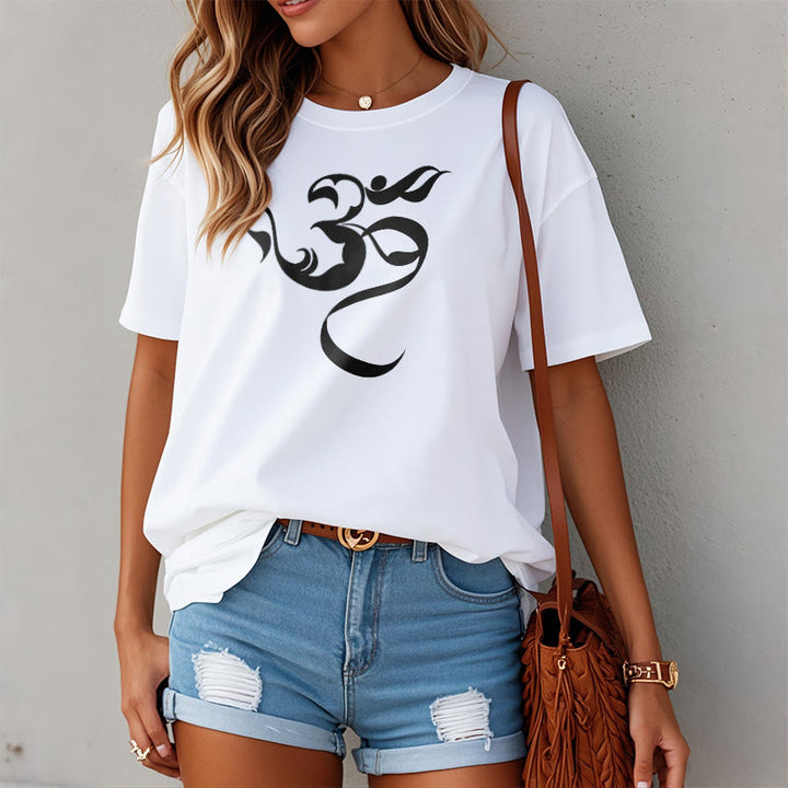 T-shirt en coton avec motif de Buddha Stones Om - image 7