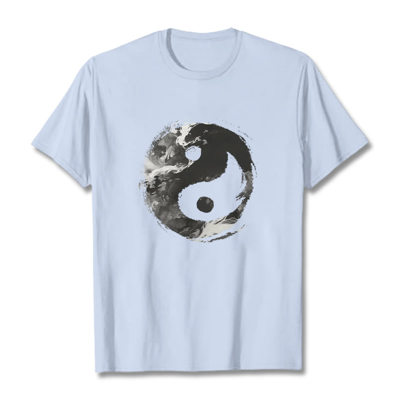 T-shirt en coton avec Buddha Stones Yin Yang - Cyan clair - 2XL - image 11