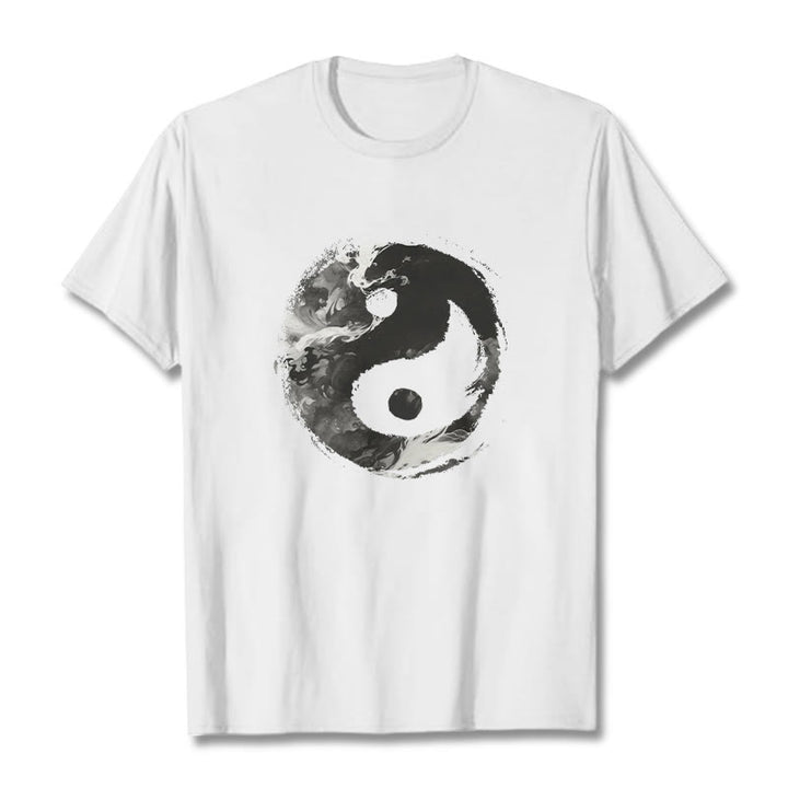 T-shirt en coton avec Buddha Stones Yin Yang - Blanc - 2XL - image 1