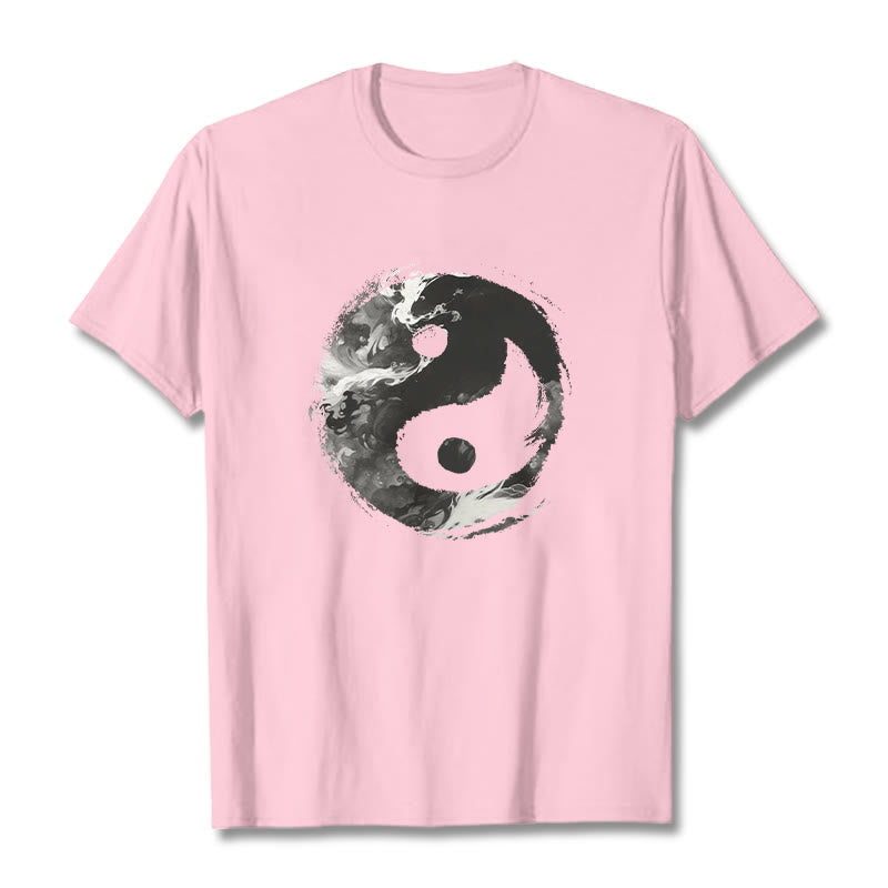 T-shirt en coton avec Buddha Stones Yin Yang - Rose clair - 2XL - image 19