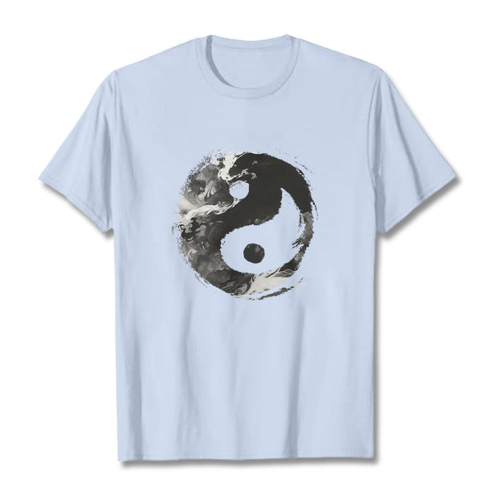 T-shirt en coton avec Buddha Stones Yin Yang - Cyan clair - 2XL - image 12