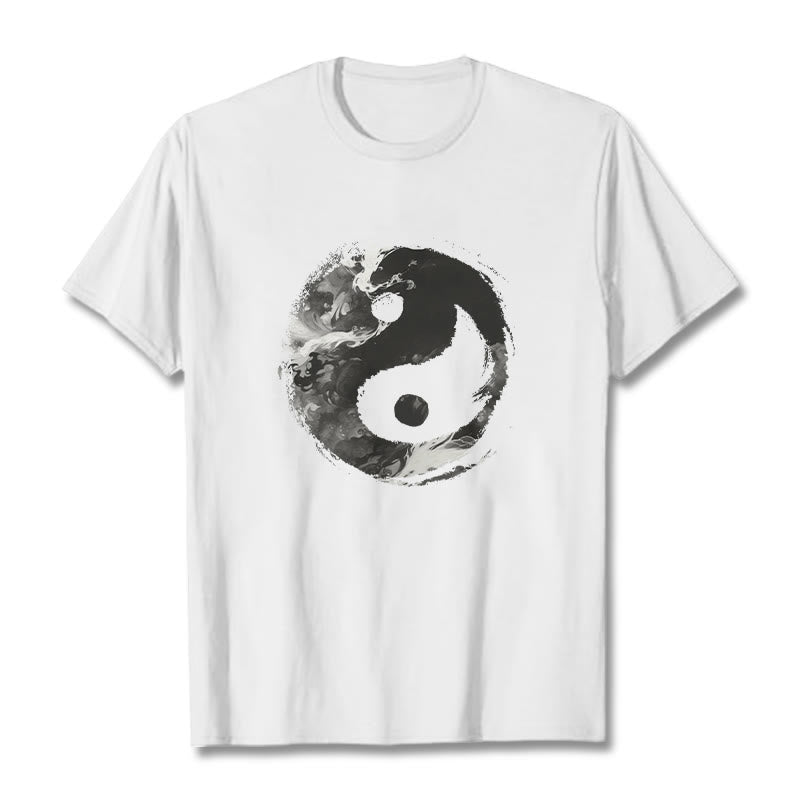 T-shirt en coton avec Buddha Stones Yin Yang - Blanc - 2XL - image 0