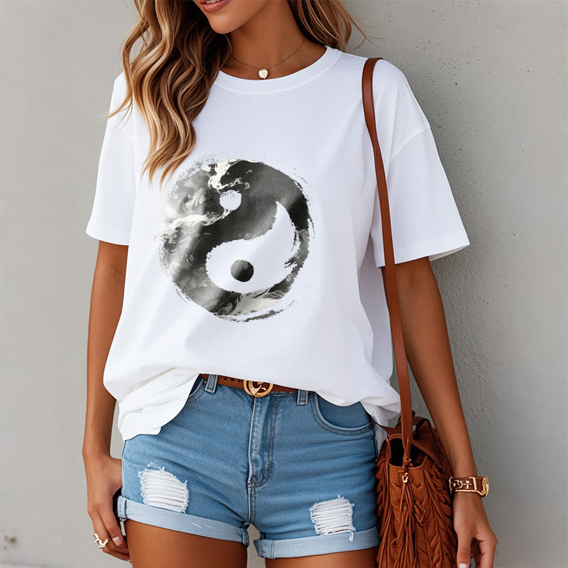 T-shirt en coton avec Buddha Stones Yin Yang - image 2