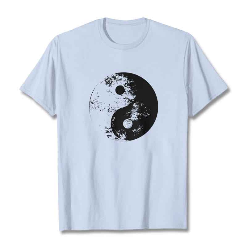T-shirt en coton à motif de Buddha Stones Yin Yang Tai Chi - Cyan clair - 2XL - image 12