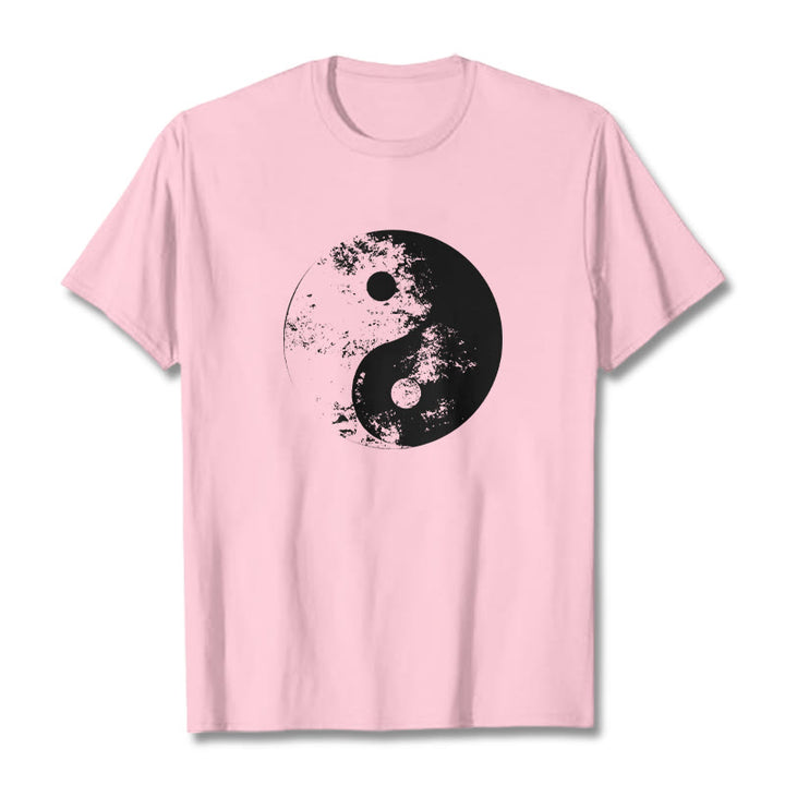 T-shirt en coton à motif de Buddha Stones Yin Yang Tai Chi - Rose clair - 2XL - image 18