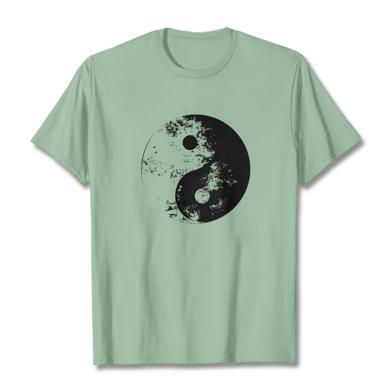 T-shirt en coton à motif de Buddha Stones Yin Yang Tai Chi - Vert pâle - 2XL - image 14