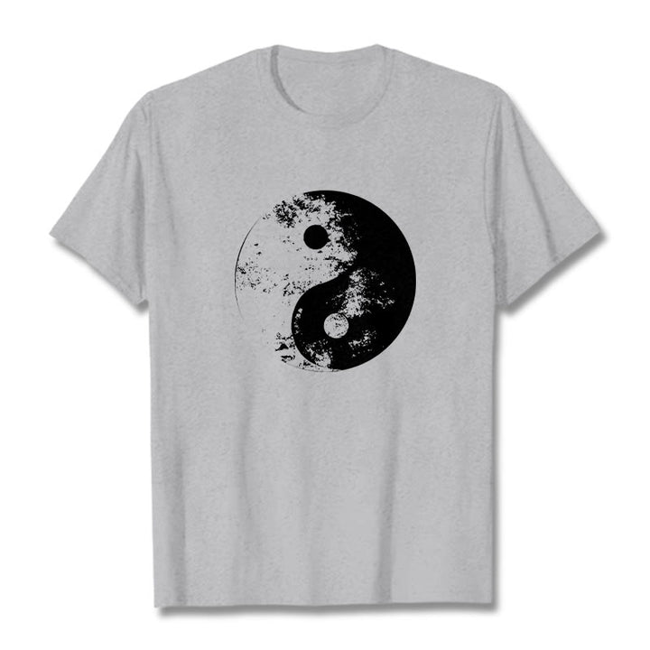 T-shirt en coton à motif de Buddha Stones Yin Yang Tai Chi - Gris clair - 2XL - image 10
