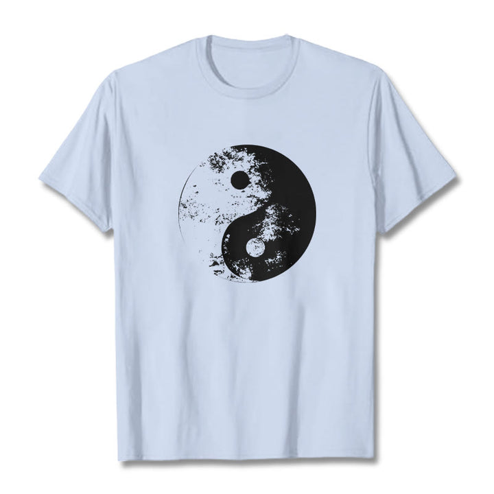T-shirt en coton à motif de Buddha Stones Yin Yang Tai Chi - Cyan clair - 2XL - image 11