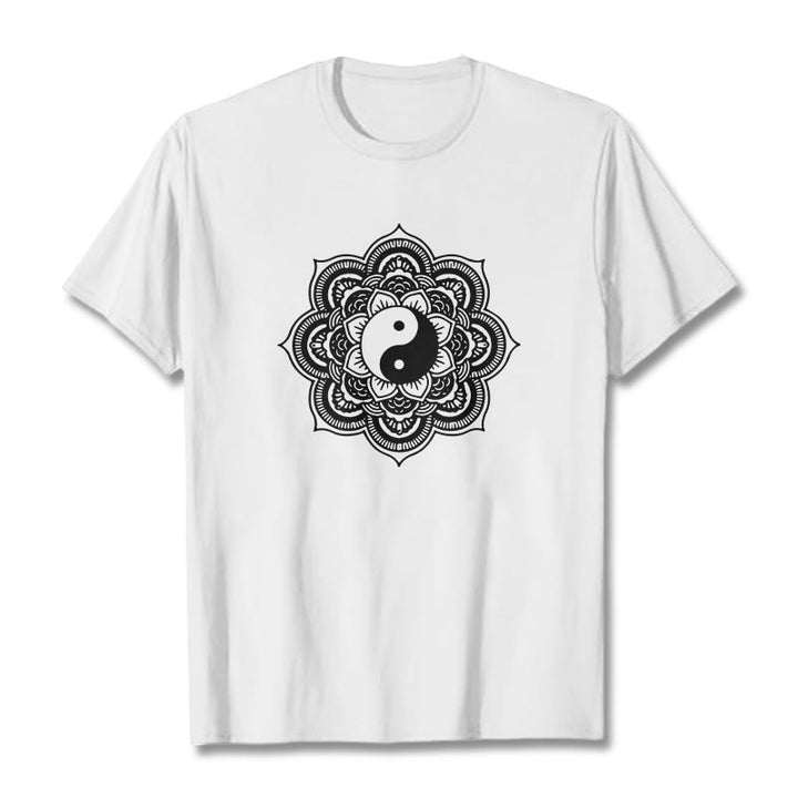 T-shirt en coton Buddha Stones et mandala Yin Yang - Blanc - 2XL - image 12