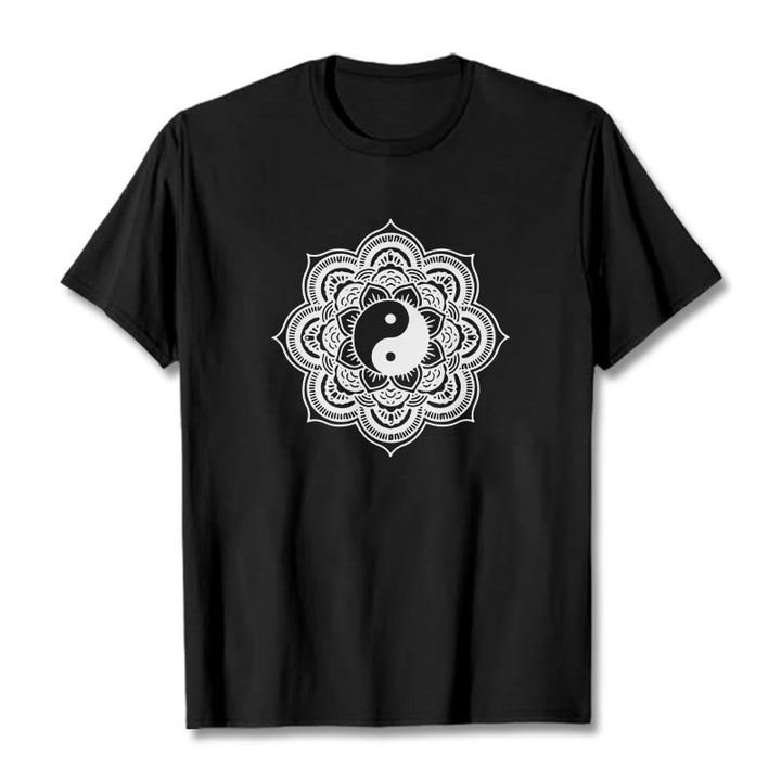 T-shirt en coton Buddha Stones et mandala Yin Yang - Noir - 2XL - image 4