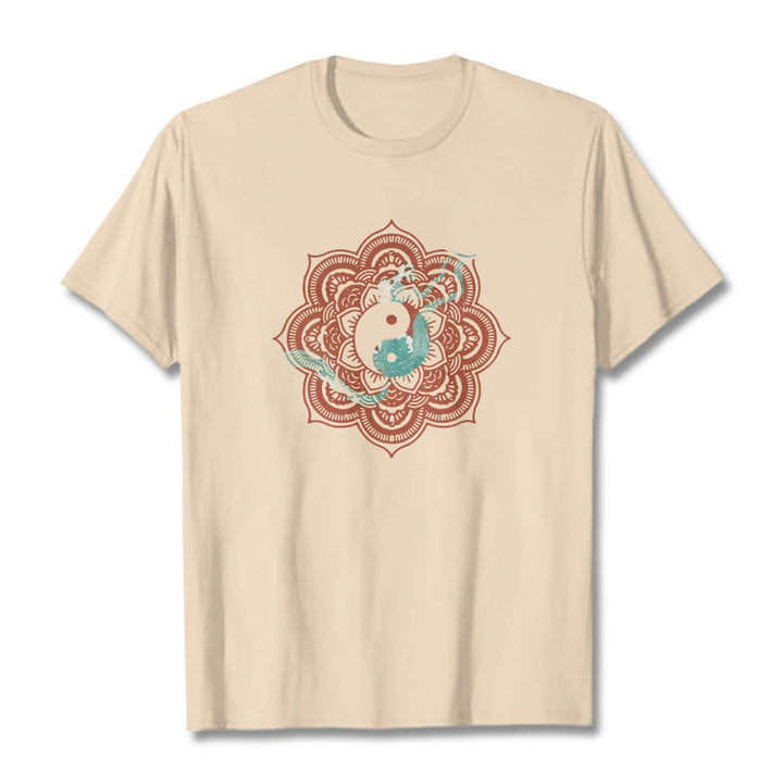T-shirt en coton Buddha Stones et mandala Yin Yang - Bisque - 2XL - image 18