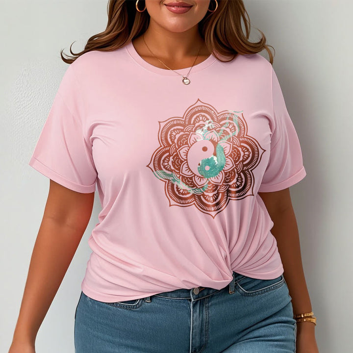 T-shirt en coton Buddha Stones et mandala Yin Yang - image 16