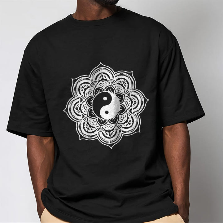 T-shirt en coton Buddha Stones et mandala Yin Yang - image 7