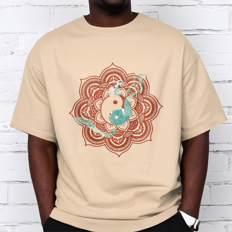 T-shirt en coton Buddha Stones et mandala Yin Yang - image 20