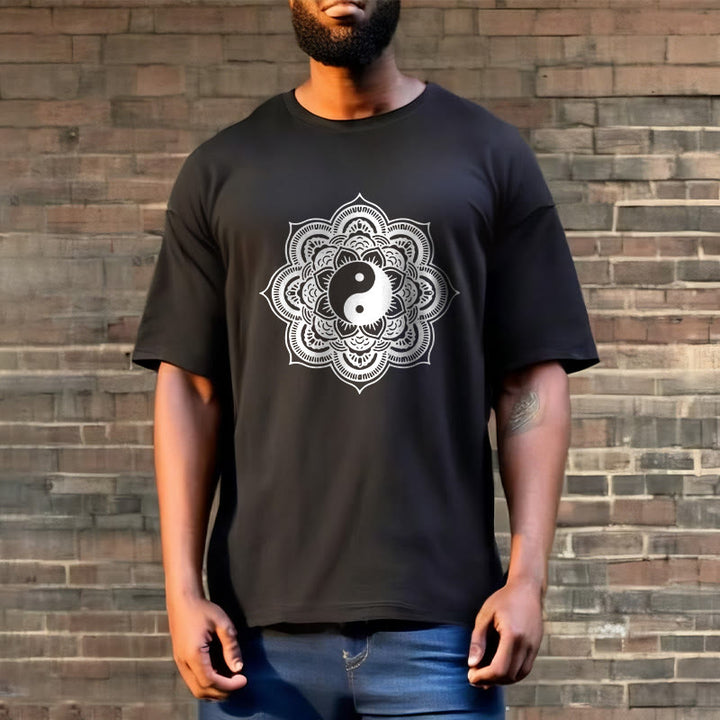 T-shirt en coton Buddha Stones et mandala Yin Yang - image 8