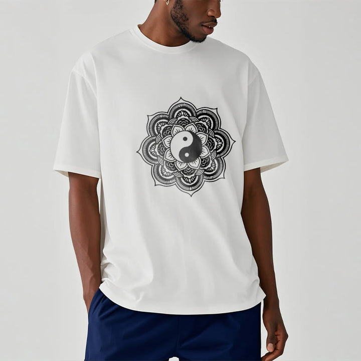 T-shirt en coton Buddha Stones et mandala Yin Yang - image 15