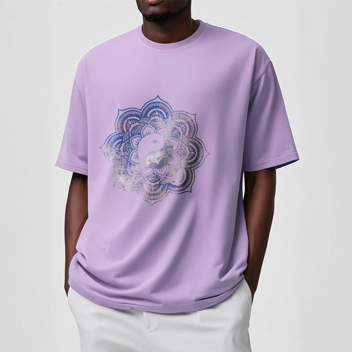 T-shirt en coton Buddha Stones et mandala Yin Yang - image 3