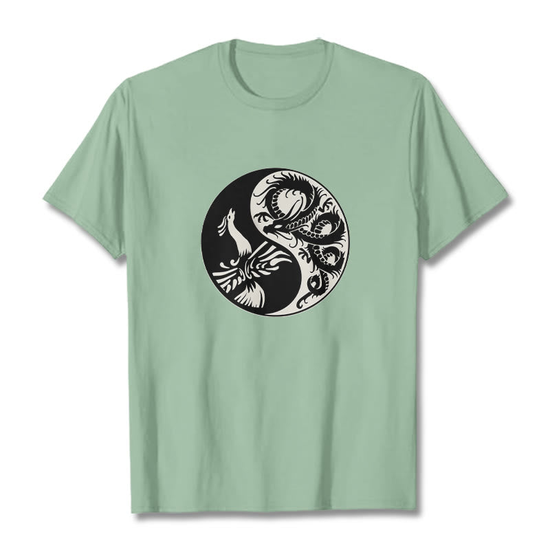 T-shirt en coton Buddha Stones, Phoenix, Yin et Yang - Vert pâle - 2XL - image 15