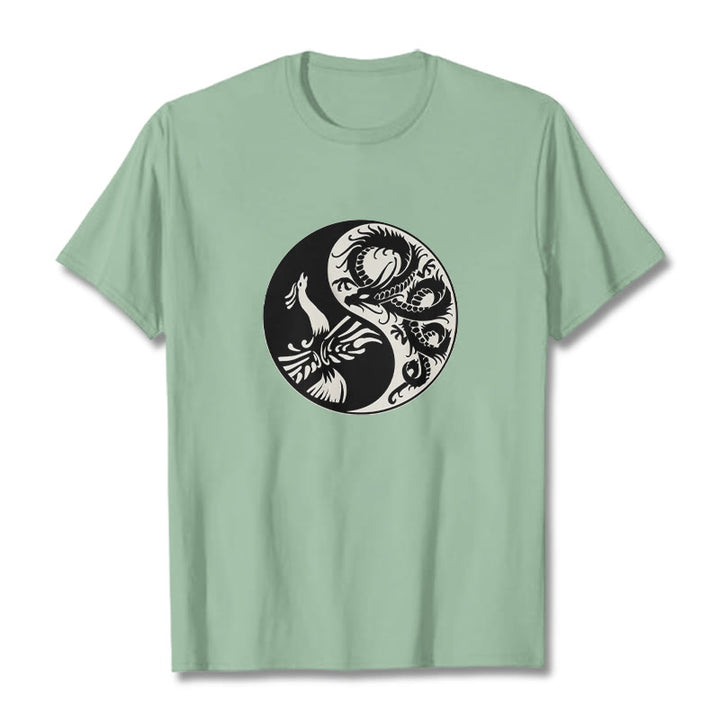 T-shirt en coton Buddha Stones, Phoenix, Yin et Yang - Vert pâle - 2XL - image 15